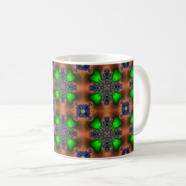 Artdeco Flowers in Retro Style Coffee Mug (Front Right)