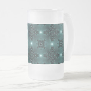 Artdeco Flowers in Retro Style Frosted Glass Beer Mug