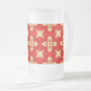 Artdeco Flowers in Retro Style Frosted Glass Beer Mug