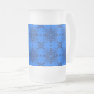 Artdeco Flowers in Retro Style Frosted Glass Beer Mug