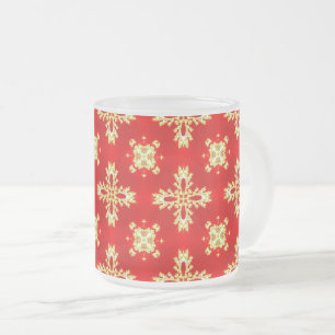 Artdeco Flowers in Retro Style Frosted Glass Coffee Mug