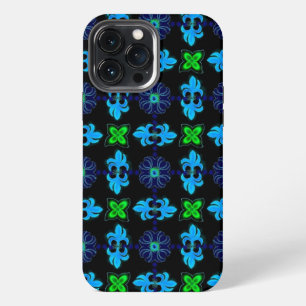 Artdeco Flowers in Retro Style iPhone 13 Pro Max Case