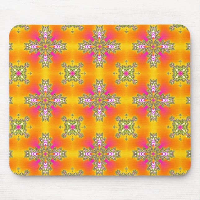 Artdeco Flowers in Retro Style Mouse Mat (Front)
