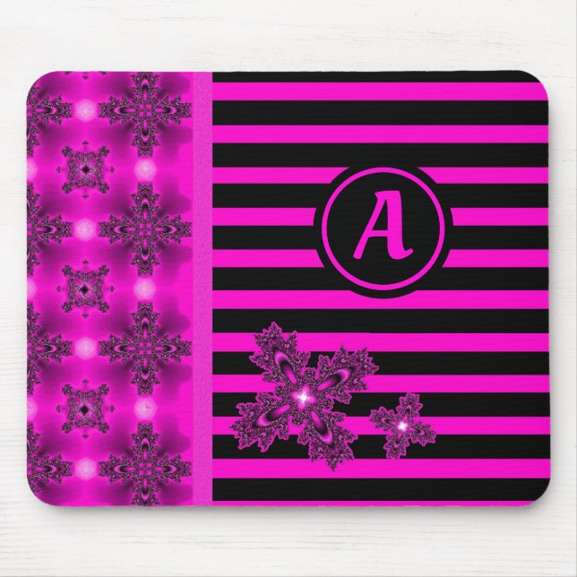Artdeco Flowers in Retro Style Mouse Mat (Front)
