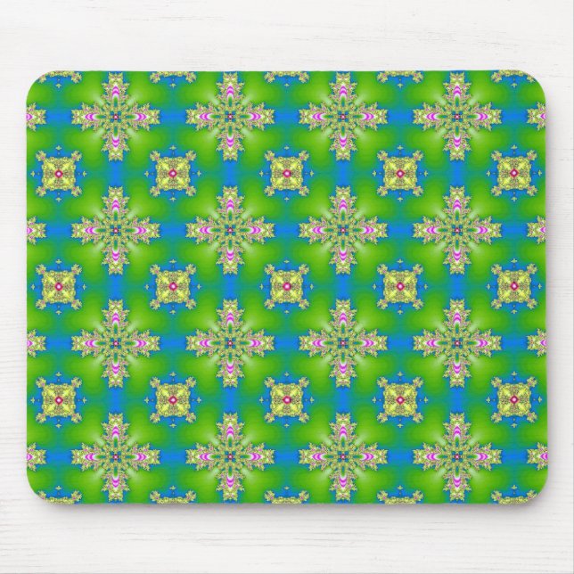 Artdeco Flowers in Retro Style Mouse Mat (Front)