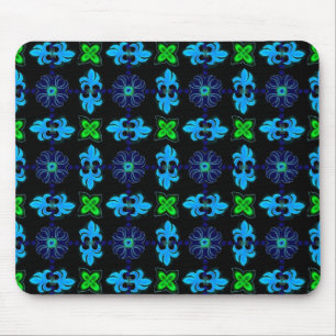 Artdeco Flowers in Retro Style Mouse Mat
