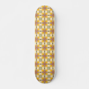 Artdeco Flowers in Retro Style Skateboard