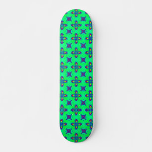 Artdeco Flowers in Retro Style Skateboard