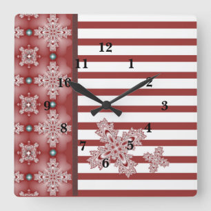 Artdeco Flowers in Retro Style Square Wall Clock