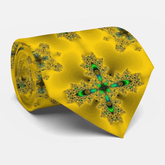 Artdeco Flowers in Retro Style Tie (Rolled)