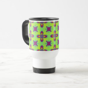 Artdeco Flowers in Retro Style Travel Mug