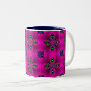 Artdeco Flowers in Retro Style Two-Tone Coffee Mug