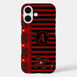 Artdeco Flowers in Retro Style with monogram iPhone 16 Case