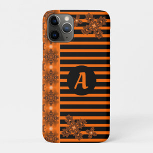 Artdeco Flowers in Retro Style with monogram iPhone 11 Pro Case