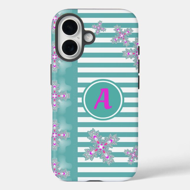 Artdeco Flowers in Retro Style with monogram Case-Mate iPhone Case (Back)