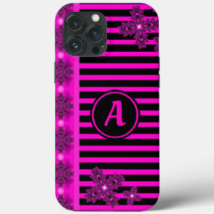 Artdeco Flowers in Retro Style with monogram iPhone 13 Pro Max Case