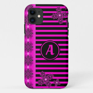 Artdeco Flowers in Retro Style with monogram iPhone 11 Case