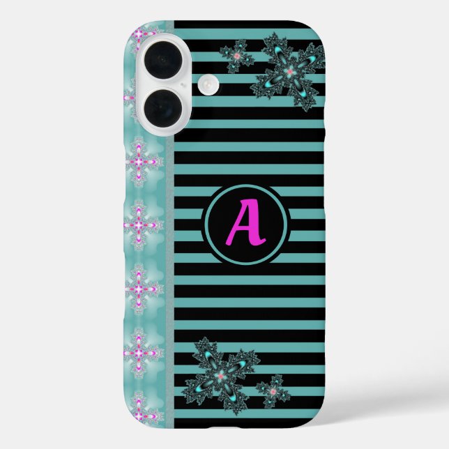 Artdeco Flowers in Retro Style with monogram Case-Mate iPhone Case (Back)