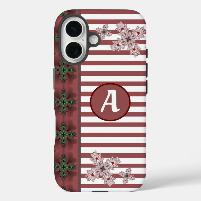 Artdeco Flowers in Retro Style with monogram Case-Mate iPhone Case (Back)