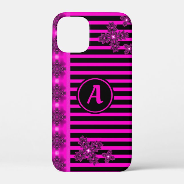 Artdeco Flowers in Retro Style with monogram Case-Mate iPhone Case (Back)