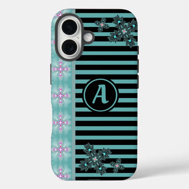 Artdeco Flowers in Retro Style with monogram Case-Mate iPhone Case (Back)