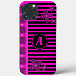 Artdeco Flowers in Retro Style with monogram iPhone 13 Pro Max Case
