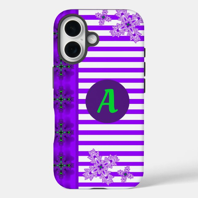 Artdeco Flowers in Retro Style with monogram Case-Mate iPhone Case (Back)