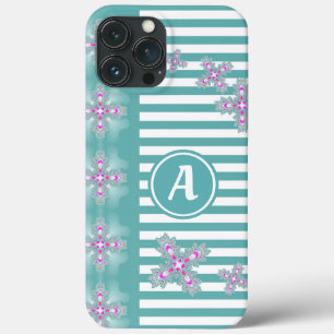 Artdeco Flowers in Retro Style with monogram iPhone 13 Pro Max Case