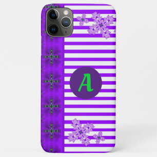 Artdeco Flowers in Retro Style with monogram iPhone 11 Pro Max Case