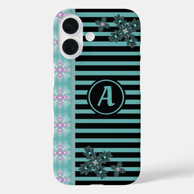 Artdeco Flowers in Retro Style with monogram Case-Mate iPhone Case (Back)