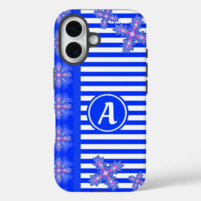 Artdeco Flowers in Retro Style with monogram Case-Mate iPhone Case (Back)