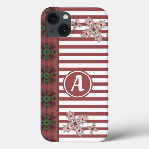 Artdeco Flowers in Retro Style with monogram iPhone 13 Case