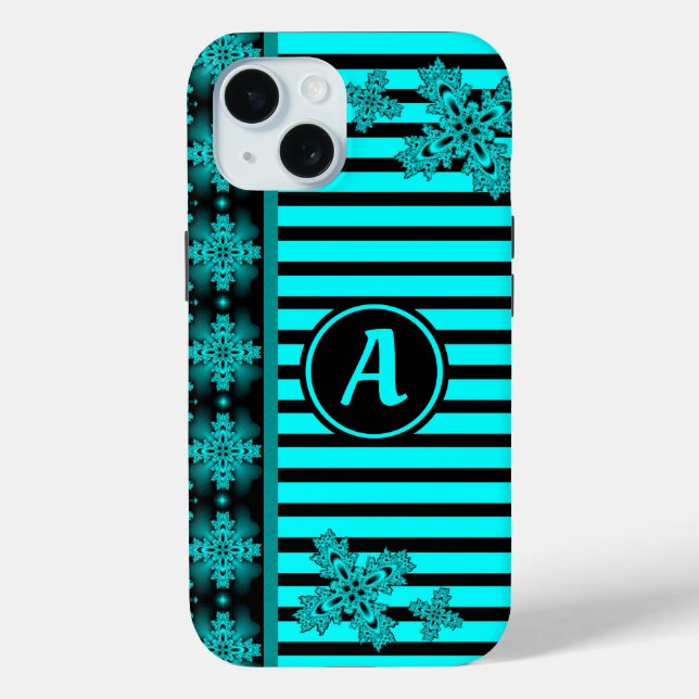 Artdeco Flowers in Retro Style with monogram Case-Mate iPhone Case (Back)