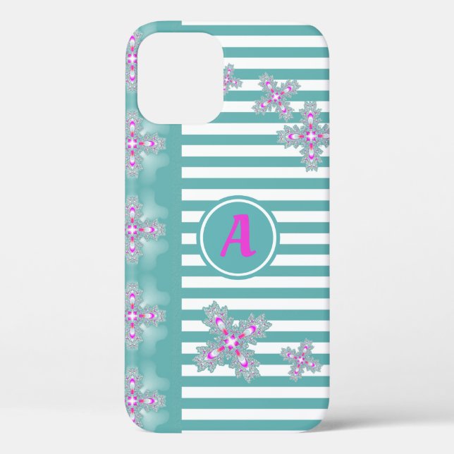 Artdeco Flowers in Retro Style with monogram Case-Mate iPhone Case (Back)