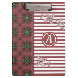 Artdeco Flowers in Retro Style with monogram Clipboard