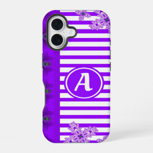 Artdeco Flowers in Retro Style with monogram iPhone 16 Case