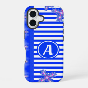 Artdeco Flowers in Retro Style with monogram iPhone 16 Case