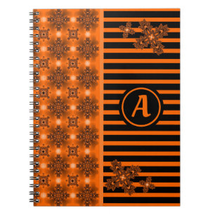 Artdeco Flowers in Retro Style with monogram Notebook