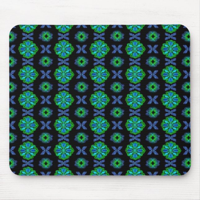 Artdeco Tulips in Retro Style Mouse Mat (Front)