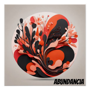 Arte Abstracto Tropical Abundancia Natural Poster