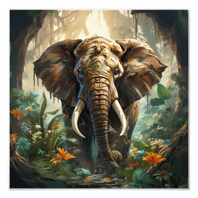 Arte inspirado fantasía vida salvaje elefante photo print (Front)