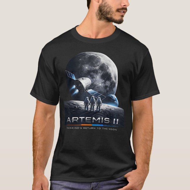Artemis 2026 Moon Mission Rocket Launch Space T-Shirt (Front)