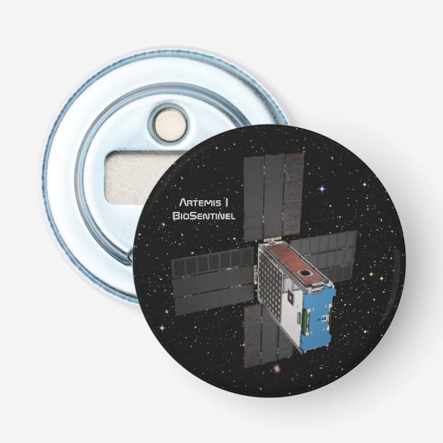 Artemis BioSentinel CubeSat Bottle Opener (Front)