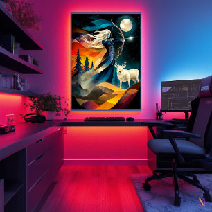 Artemis - Cubist Minimalist Legend - Goddess Poster