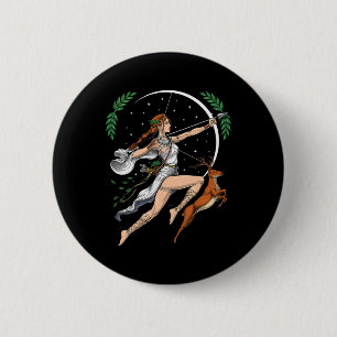 Artemis Greek Goddess Of Hunting Ancient Greece My 6 Cm Round Badge