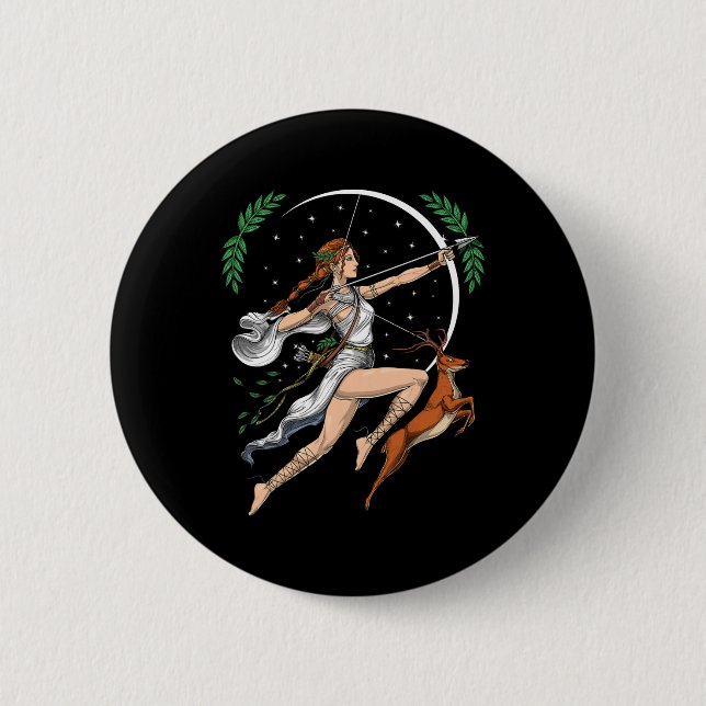 Artemis Greek Goddess Of Hunting Ancient Greece My 6 Cm Round Badge (Front)