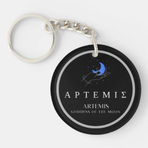 Artemis Greek Goddess of Moon Hand Holding Moon Key Ring