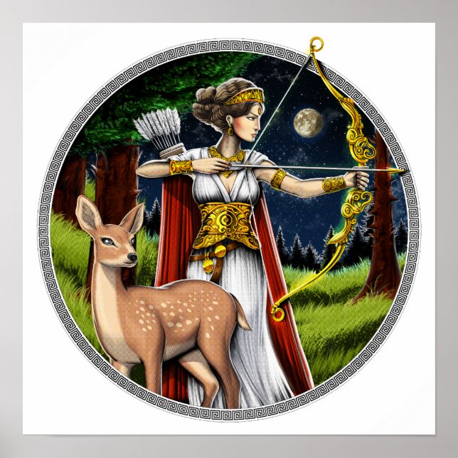 Artemis Greek Hunter Goddess Poster (Front)
