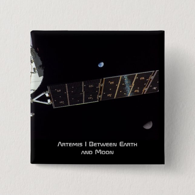  Artemis I Between Earth and Moon 15 Cm Square Badge (Front)