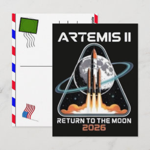 Artemis II Launch to The Moon 2026 Postcard